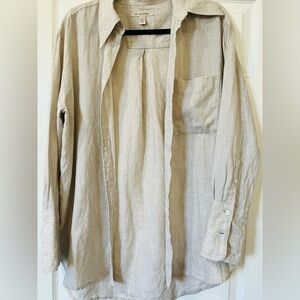 Banana Republic Woman Light Beige Linen Shirt Jacket